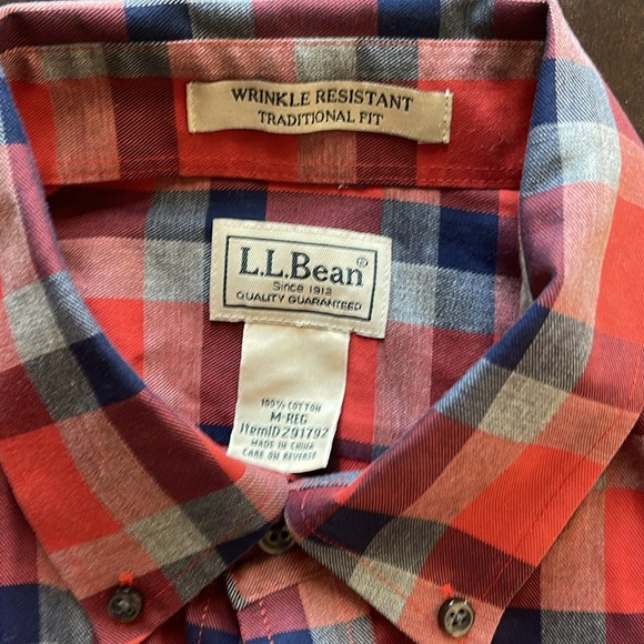 LL Bean plaid button down - M - Picture 2 of 4
